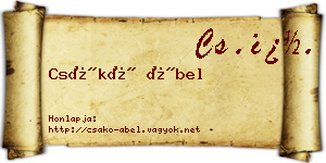 Csákó Ábel névjegykártya