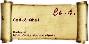 Csákó Ábel névjegykártya