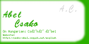 abel csako business card